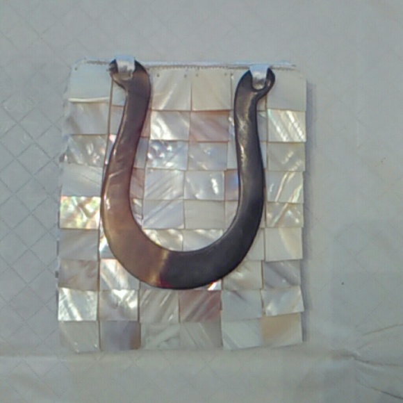 Mother of Pearl Tile Clutch Purse - Picture 2 of 6